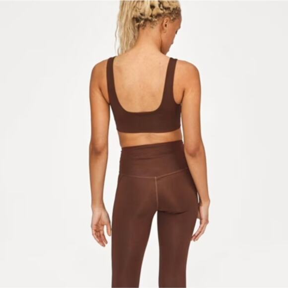 Girlfriend Collective Tommy Square Neck Sports Bra Chocolate Brown XL NWT - Picture 7 of 8